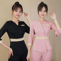 Autumn beautician work clothes female beauty salon Health Center foot bath technician clothing temperament high-end spa set