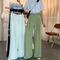 Suit Tug Pants Woman Spring Summer Dress 2022 New High Waist Display Slim Fit Straight Cylinder Loose Slim Fit Broadleg Long Pants Tide