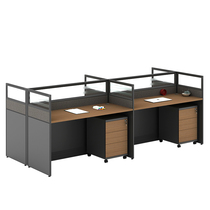 Paig four person screen simple modern desk computer desk fiberboard storage walnut color P-RLD24H4S
