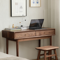 Nordic minimalist black walnut dresser solid wood oak makeup table bedroom minimalist modern small apartment desk