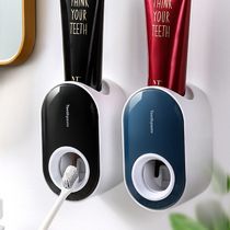 Lazy automatic toothpaste squeezer artifact set Wall-mounted toothbrush toothpaste shelf Punch-free squeezer