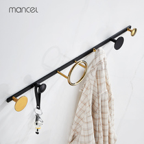 Light luxury shell coat rack bedroom non-perforated black gold hanger Wall wall hook porch clothes adhesive hook copper