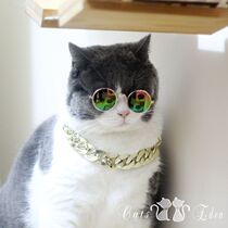 Pets Kitty Dogs Sunglasses Sunglasses Sunglasses Native gold chain trendy personalities Dress Cool Accessories