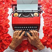 Valentines Day Typewriter OlivettiValentine Red Retro Mechanical English Antique Tanabata Gift