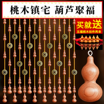Feng Shui curtain Crystal bead curtain Peach wood gourd partition curtain Wudi copper money toilet toilet finished door curtain free of drilling