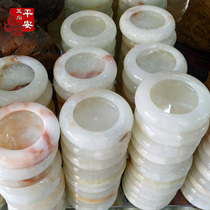Jade ashtray customized handmade household natural stone marble material ashtray Living room Chinese large number pendulum piece