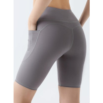 Outleys Clear Yoga Shorts Woman High Waist Peach Tight Running Fitness Fitness Pants