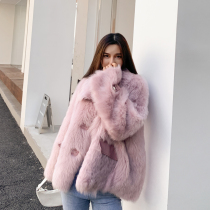 Imported Tuscany wool fur integrated female medium long section 2021 Winter new fur coat profile looser