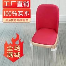Hotel Round Table And Chairs Soft Bag Light Lavish Solid Wood Hotel Simple YoNordic Modern Casual Oak Negotiate Mesh Red Leather