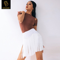 dancebaby Latin dance practice suit female adult new professional dance suit Summer fashion body short-sleeved T-shirt