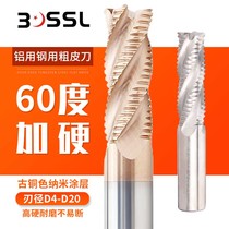 60 degree tungsten steel rough skin knife 3-edge 4-blade rough skin milling cutter for aluminum with extended wave blade knife steel coated corrugated milling cutter for steel