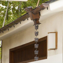 Water diversion chain rain Bell Temple courtyard red copper Japanese eaves rain chain drainage link rainwater artifact falling water rain chain