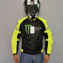 Summer cycling suit Mens motorcycle motorcycle racing suit Drop fat plus size black ghost claw breathable fluorescent green