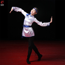 Smoke cloud dance men and women Mongolian long-sleeved tops practice clothes stage performance clothes Mongolian practice performance clothing customization