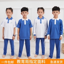 Shenzhen primary school students summer uniform Mens and womens spring and autumn suits Short-sleeved tops dress shorts uniform school uniform pants thin section