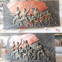 Red Army figure relief FRP imitation copper factory custom outdoor indoor shopping mall shop entrance pedestrian street sculpture
