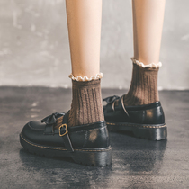 Japanese small leather shoes female British college style retro round head word buckle thick bottom Mary Jane single shoes jk uniform shoes