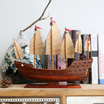 Chinese ship smooth sailing office living room feng shui desktop ornaments Ming Dynasty Zheng he treasure ship sailing model