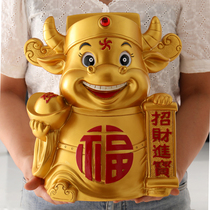 Lucky Zodiac Year of the Ox piggy bank only can not enter adults with large taurus super large can take out the savings piggy bank