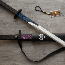 Large magic knife thousand blade assassin Wu six seven 67 wooden weapon metal 1 meter green purple blue luminous childrens toy