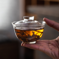 Heat-resistant and high-permeability handmade glass bowl tea maker three-style hand grab pot home thickened high-temperature tea bowl