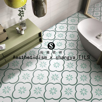 Green flower tiles one flower black and white tiles kitchen bathroom wall tiles floor tiles balcony tiles antique tiles tiles tiles