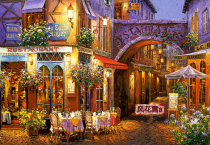 Super clear color cross stitch redrawing drawing source file Provence night 450 310