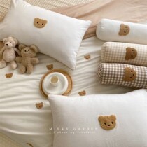 milky gardensen brown plaid bear cute little bedside pillow column childrens small pillow mattress