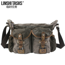 Temporary Task Retro Mens Bag Single Shoulder Bag Sails Buns Bag Men Skew Satchel Bag for men Leisure bag Backpack Tide Bag