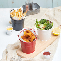 Kuqi creative tableware Western restaurant red and black white mini ice bucket fries snack bucket ice bucket food bucket