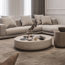 Nordic style simple designer sample room light luxury stone tea several Hotel villa creative round coffee table