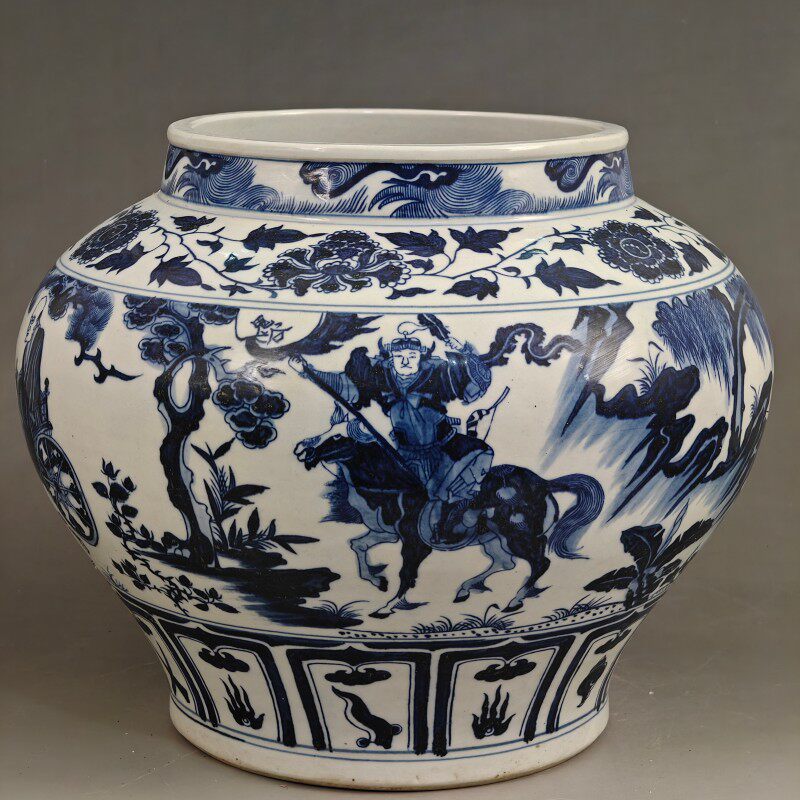 元青花釉里紅鬼谷子下山図紋缶手絵模古古品磁器家庭中国式古玩置物 元青花鬼谷子下山罐-元青花鬼谷子下山罐促销价格、元青花鬼谷子下山罐