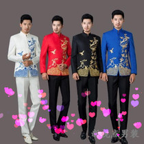 Embroidery Zhongshan Chorus Performance Clothing Male Chinese Style Ling Student Red Song Chorus Middle-aged and Elderly Group Performance Clothing