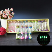 A box of luminous wishing bottle fluorescent sand ornaments drifting bottle pendant creative glass bottle gift little girl