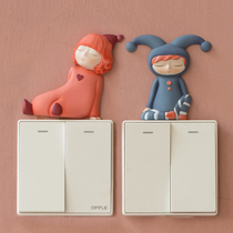 Genie Light Extravagant Nordic Creative Light Switch Applid Wall Stickler Border Protective Sleeve Socket Shelter Resin Cartoon