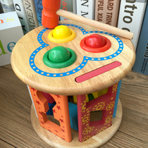 Youdele shape knocking table childrens educational wooden toys baby toys 1-3 years old knocking toys