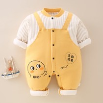 Newborn baby clothes autumn and winter suit padded thick jumpsuit Harbin men and women Baby Cotton full moon winter clothes