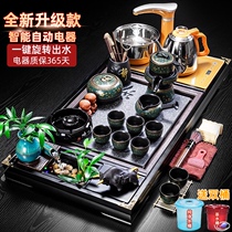 Porcelain brand tea set Tea tray Simple household set Living room stone mill tea automatic Kung Fu tea table one
