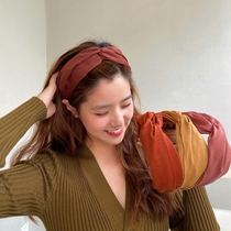 Korean wild wide-brimmed net red ins girl hair band headband hair headdress hairpin simple temperament pressure hair