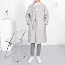 2021 autumn light luxury trench coat men long loose knee overcoat coat coat men Korean trend handsome
