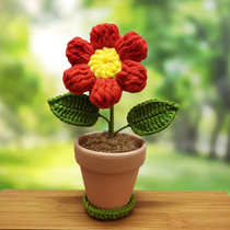 Pure handmade wool thread weaving hooked up to seven colorful puffles Flowers Festival Birthday Gift Office Pendulum pendant ornament placed