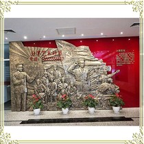 Sandstone FRP imitation copper sandstone red relief Red Army Long March three-dimensional relief campus art decoration