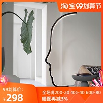 Nordic floor lamp simple modern creative designer art face lamp living room bedroom light luxury led vertical lamp