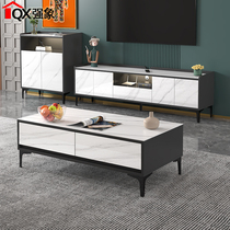 Light extravagant rock plate TV cabinet minimalist modern living room tea table TV enclosure combined ground cabinet side cabinet small family type D42