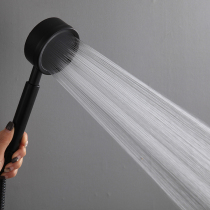 Black 304 Stainless steel Pressurized shower head Handheld shower Fluffy Single head Water Heater Bathroom Hose Set