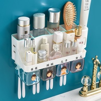 Toothbrush shelve hanging wall-free washroom gargling cup holder suit Brushing Teeth Containing Box Tooth Cylinder Wall-mounted