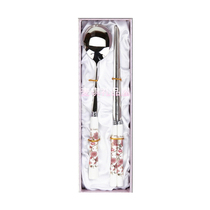 TOPMATE Korea imported tableware rich flower 24k gold edged porcelain handle stainless steel spoon chopsticks 1p without gift box