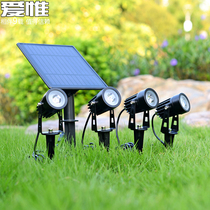 Solar Spotlight Outdoor Super Bright Waterproof Ground Floor Lamp Home Outdoor Landscape Courtyard Lamp Garden Photo