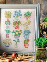 Cross stitch electronic drawings redraw source file 12 small pot flowers