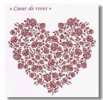 Cross stitch drawing redraw source file-Monochrome rose heart